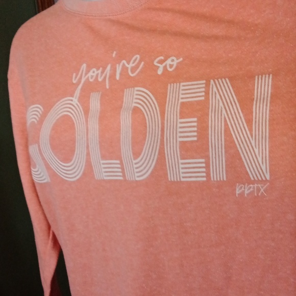L.A.T Apparel Women's Orange Sweatshirt Sz S- " You're so Golden" Logo - Picture 3 of 10
